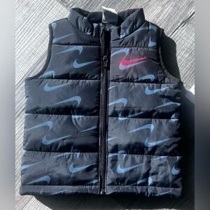 Nike Black and Gray Puffer Vest